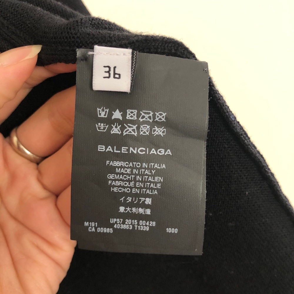 Balenciaga Staple Cardigan 100% Virgin Wool Black - Picture 4 of 5